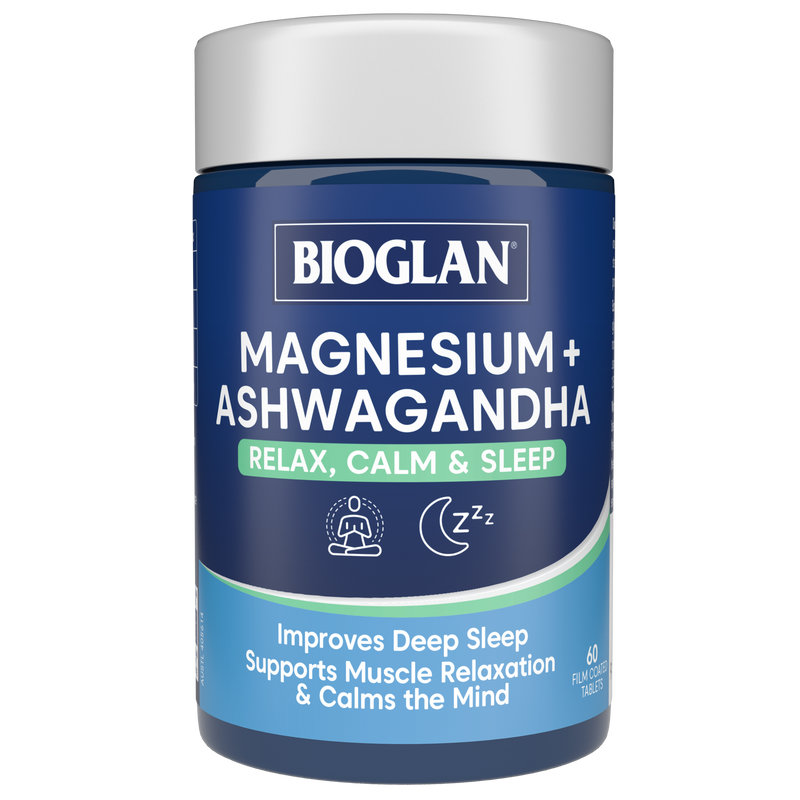 Bioglan Magnesium + Ashwagandha 60 Tablets