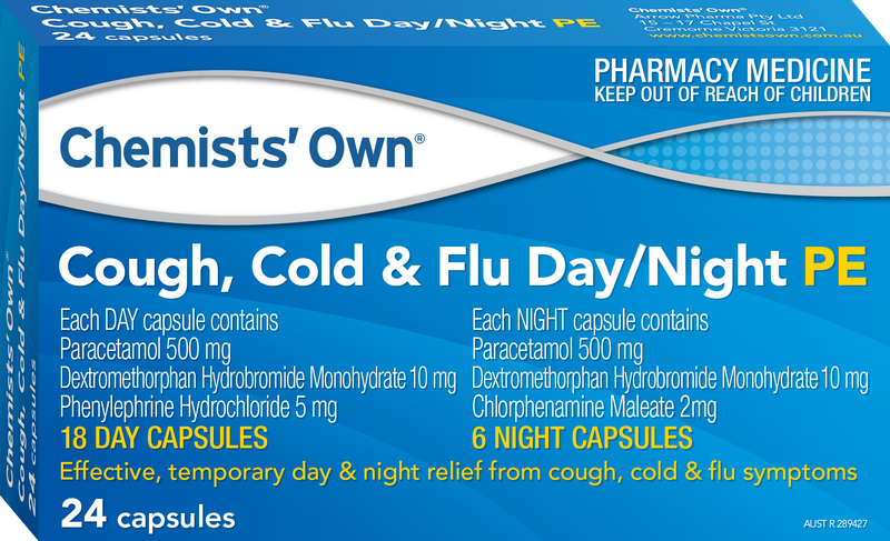 Chemists' Own Cough, Cold & Flu Day/Night PE 24 Capsules