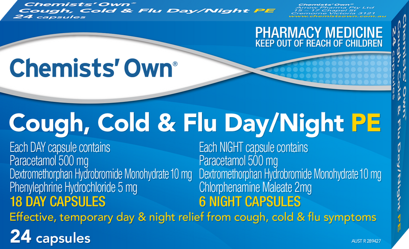 Chemists' Own Cough, Cold & Flu Day/Night PE 24 Capsules