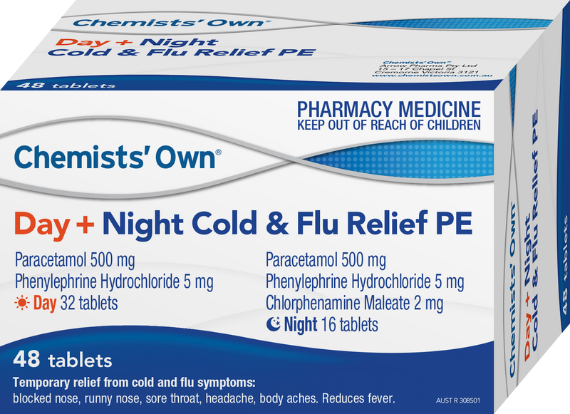 Chemist's Own Day + Night Cold & Flu Relief PE 48 Tablets