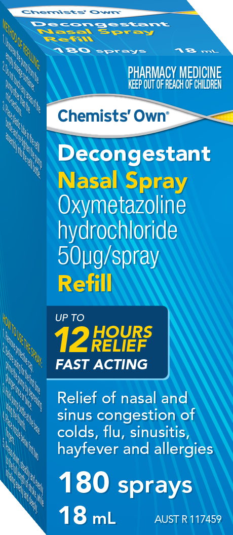 Chemist's Own Decongestant Nasal Spray Refill 180 Sprays