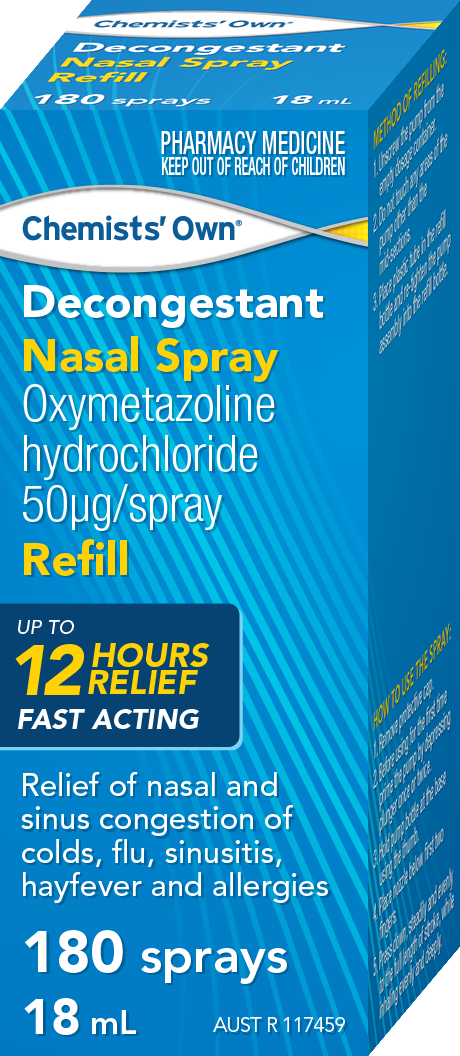 Chemist's Own Decongestant Nasal Spray Refill 180 Sprays