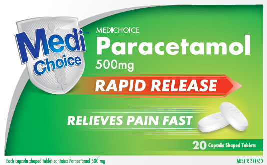 MediChoice Paracetamol Rapid Release 20 Tablets